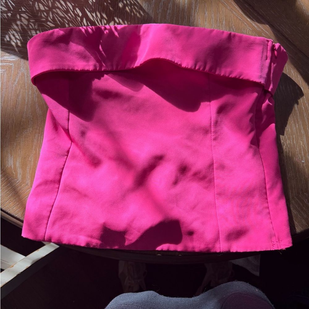 Glam Pink Strapless Blouse